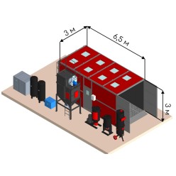 Обитаемая пескоструйная камера Курс КДО SP-6,5х3х3 тупиковая с оборудованием