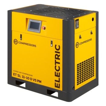 Винтовой компрессор ET-Compressors SL 11-10 D VS PM (IP23) без муфты с частотным регулированием производительности и двигателем на постоянных магнитах Винтовой компрессор ET-Compressors SL 11-10 D VS PM (IP23) без муфты с частотным регулированием производительности и двигателем на постоянных магнитах