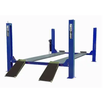Подъемник четырехстоечный 6,5 тонн KraftWell KRW6.5WA_blue, электрогидравлический, для сход-развала, 380В