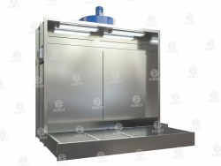 Покрасочная камера с водяной завесой Корст OKVZ-4000+P полубоком справа