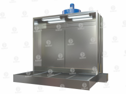 Покрасочная камера с водяной завесой Корст OKVZ-4000+P полубоком слева