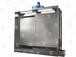 Покрасочная камера Корст OKVZ-2500 полубоком слева, вариант-2