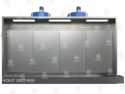 Покрасочная камера Корст OKVZ-2500 спереди, вариант исполнения-2