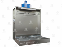 Покрасочная камера Корст OKVZ-2000 полубоком справа с ящиком