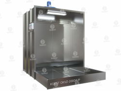 Покрасочная камера Корст OKVZ-2000A полубоком справа с ящиком