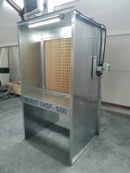 Сухая покрасочная камера Корст OKSF-1000 полубоком слева